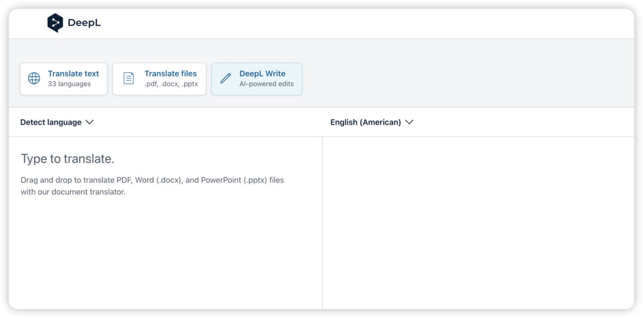 DeepL Translator Interface